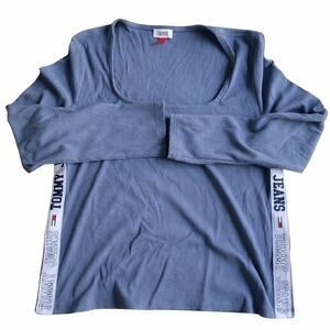 Tommy Jeans Ribbed Logo Tape Long Sleeve Top | Women’s XL